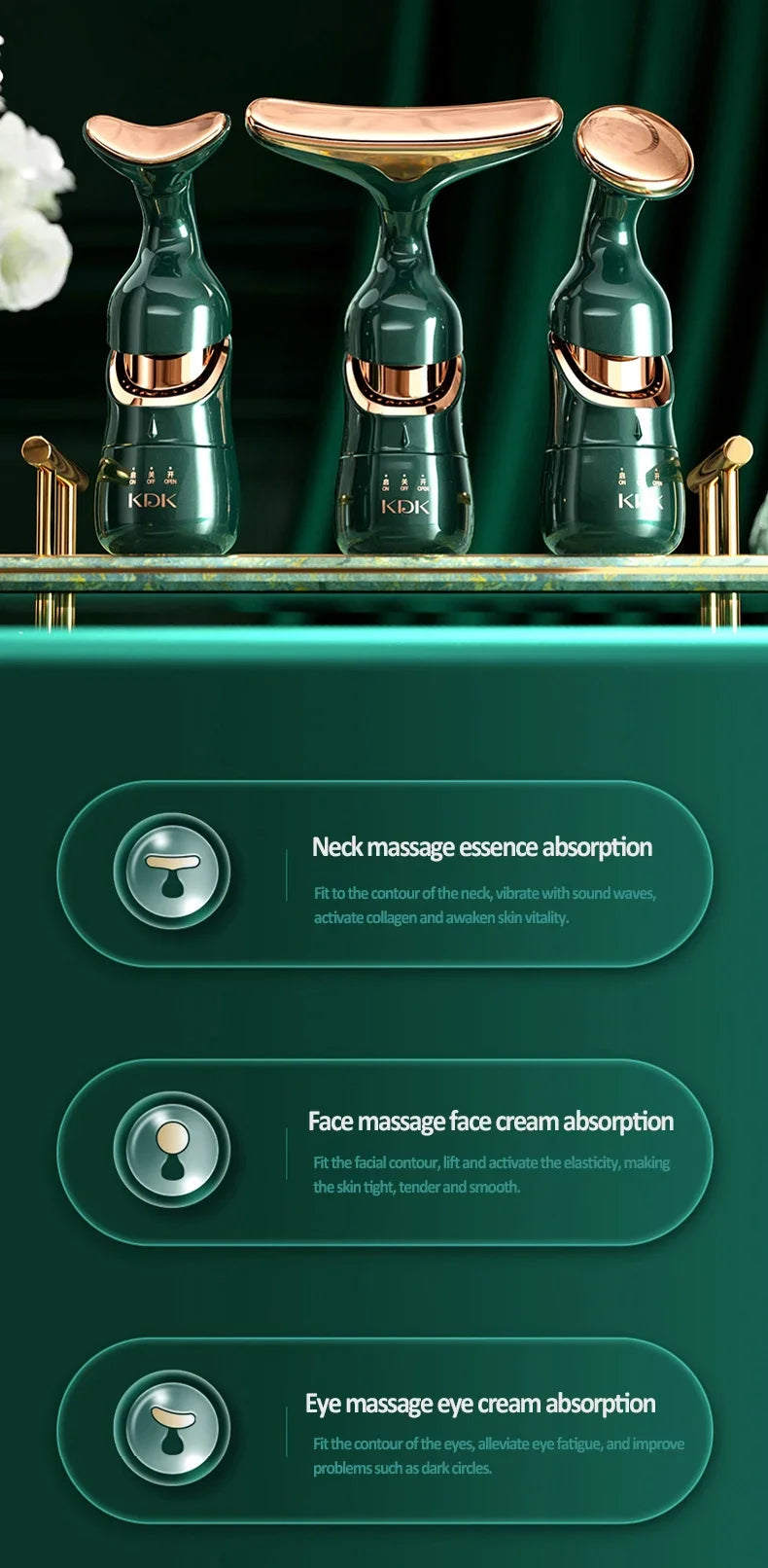 3 In 1 Facial Lifting Device, Neck Facial Eye, EMS Beauty Skin Tightening Wrinkle