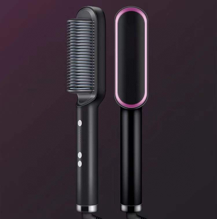 2 In 1 Hair Straightener Hot Comb Negative Ion Curling Tong Dual-purpose Electric Hair Brush