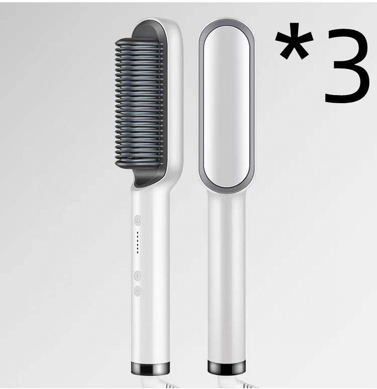 2 In 1 Hair Straightener Hot Comb Negative Ion Curling Tong Dual-purpose Electric Hair Brush