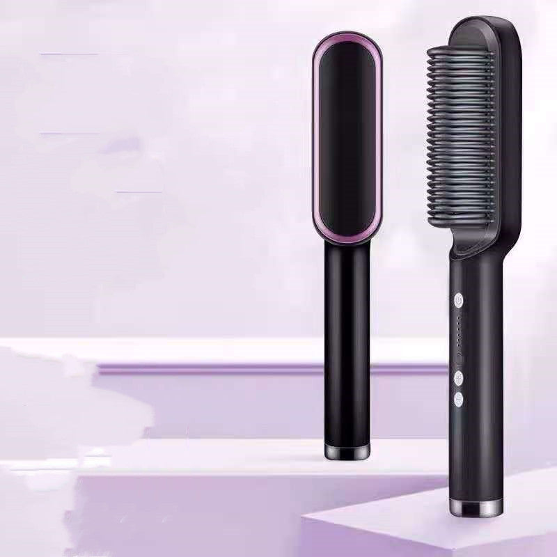 2 In 1 Hair Straightener Hot Comb Negative Ion Curling Tong Dual-purpose Electric Hair Brush