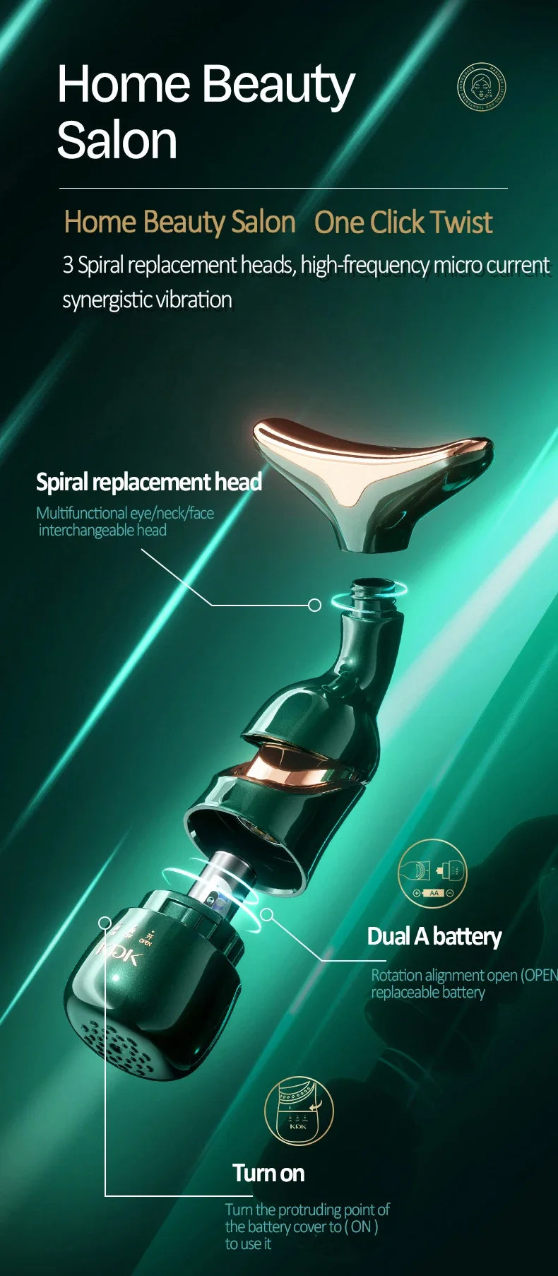 3 In 1 Facial Lifting Device Neck Facial Eye Massage Face Slimmer EMS Beauty Skin Tightening Wrinkle Anti Aging Face