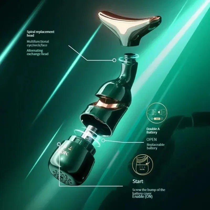 3 In 1 Facial Lifting Device Neck Facial Eye Massage Face Slimmer EMS Beauty Skin Tightening Wrinkle Anti Aging Face