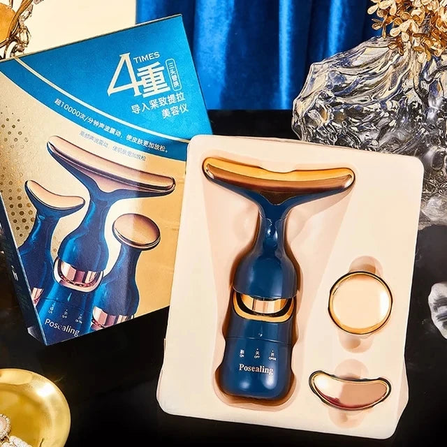 3 In 1 Facial Lifting Device Neck Facial Eye Massage Face Slimmer EMS Beauty Skin Tightening Wrinkle Anti Aging Face