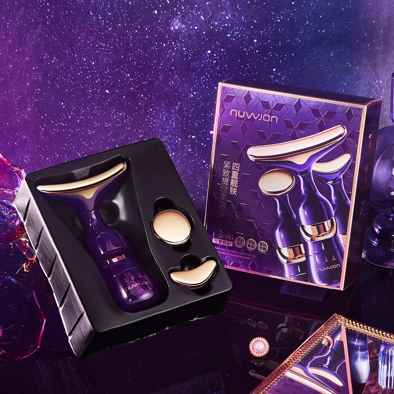 3 In 1 Facial Lifting Device Neck Facial Eye Massage Face Slimmer EMS Beauty Skin Tightening Wrinkle Anti Aging Face