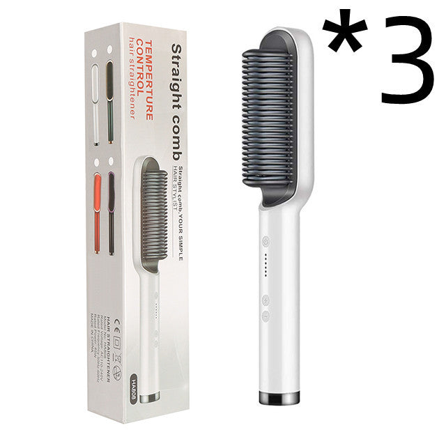 2 In 1 Hair Straightener Hot Comb Negative Ion Curling Tong Dual-purpose Electric Hair Brush