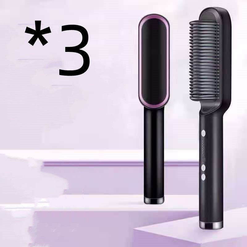 2 In 1 Hair Straightener Hot Comb Negative Ion Curling Tong Dual-purpose Electric Hair Brush